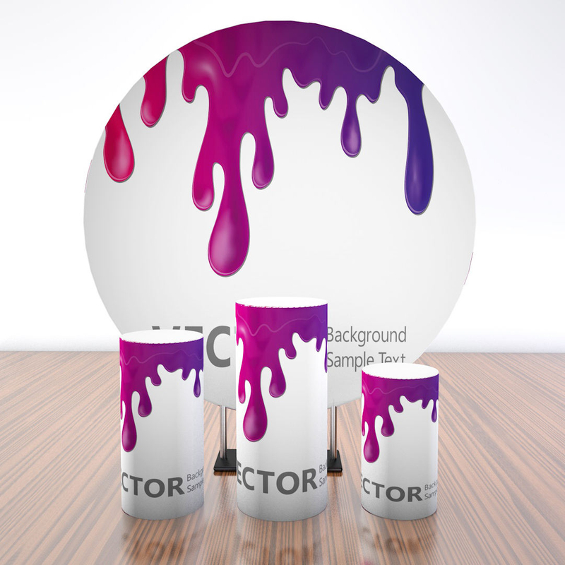 7 ft New design custom printing circle balloon birthday party events round backdrop stand
