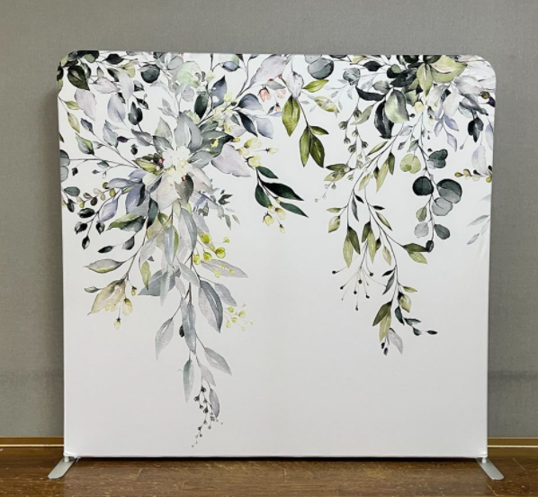Custom Stand Backdrop Event Background Portable Green Tension Fabric Photo Booth Back Drops Photo Wall