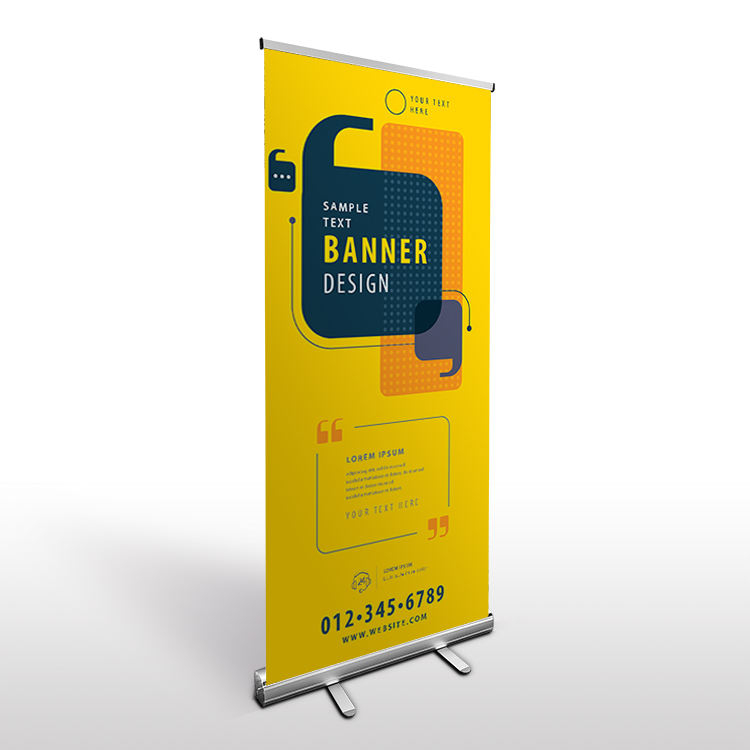 Portable single-screen exhibition display business roll up banner stand