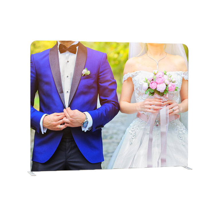 10*8 Wedding Cheap Tension Fabric Custom Backdrop Display With Intriguing Polyester Curtain