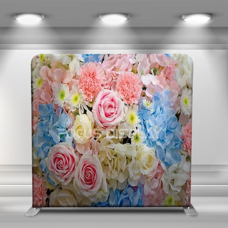 7.6*7.6 ft Custom graphic aluminum frame display stand frame birthday party decoration pillow case backdrop