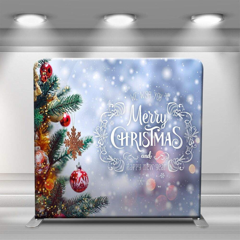 7.6*7.6ft Collapsible frame celebrate Christmas decoration background double sided pillowcase for photography backdrop stand
