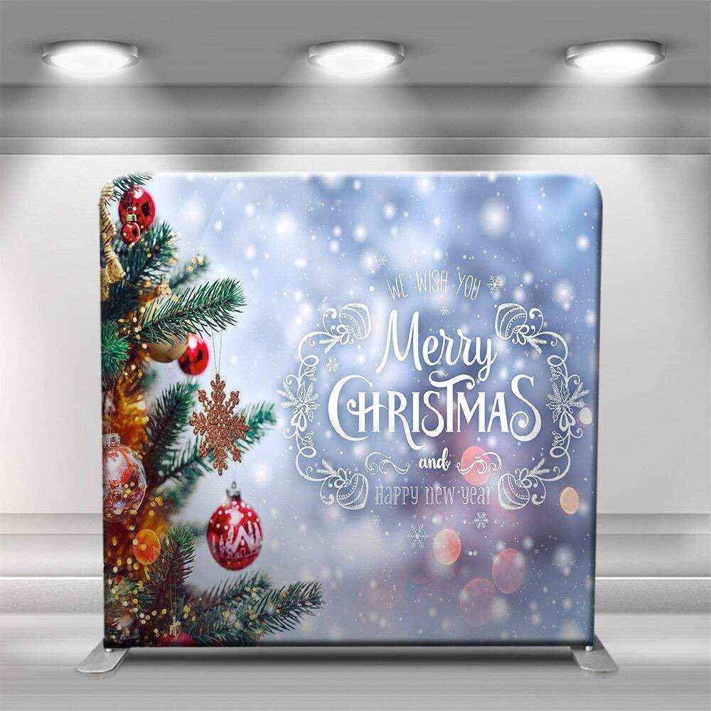 7.6*7.6ft Collapsible frame celebrate Christmas decoration background double sided pillowcase for photography backdrop stand