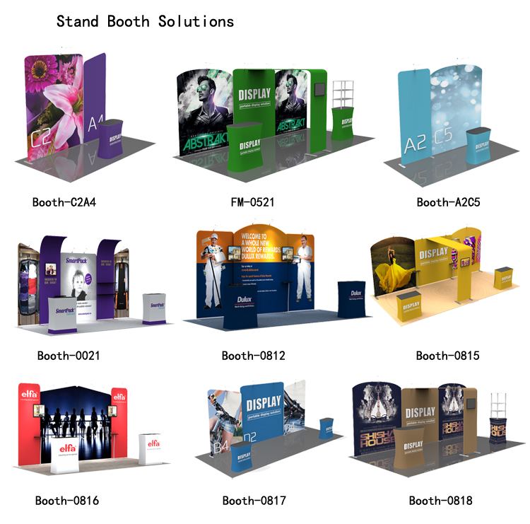 Portable tension fabric aluminum frame photography 10 x 20 exhibition trade show backdrop booth