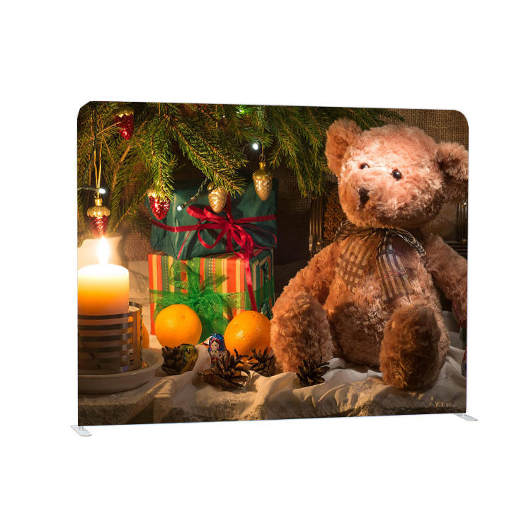 8ft or 10ft customized portable straight tension fabric pillow case christmas photo backdrop