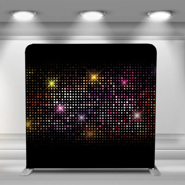 8*8 ft Custom straight aluminum graphic tension adjustable tube frame birthday party display photo booth props backdrop wall