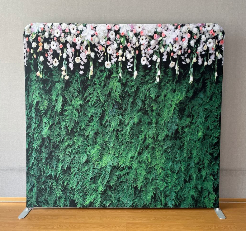 Custom size theme party decor photo booth straight trade show display backdrop stands wall