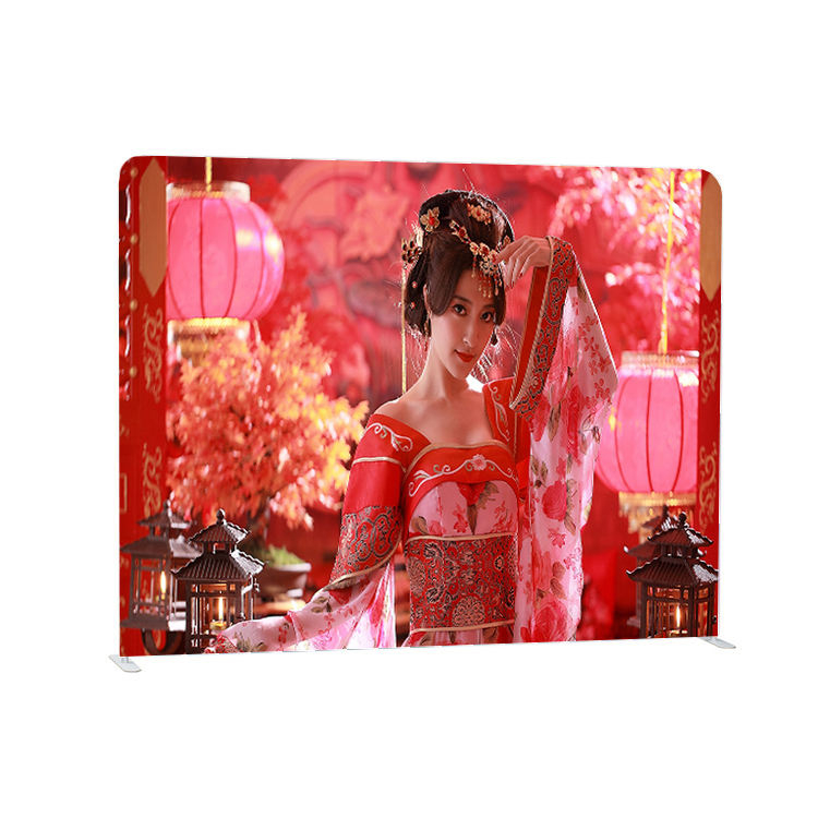 Custom print tension fabric backdrop stand for wedding