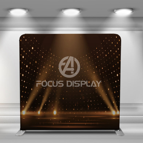 New design custom 8ft straight aluminum tube stand tension fabric pillow case cover backdrop wall photo booth backdrop