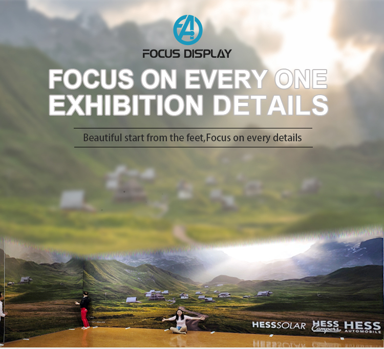 Custom Printing Logo-repeated 3*3 Exhibition Pop Up Backdrop Display with Custom Tension Fabric Printed Trade Show Frame Wall