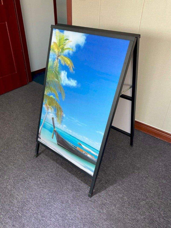 Portable small sign with movable aluminum alloy double-sided standing plate frame sings