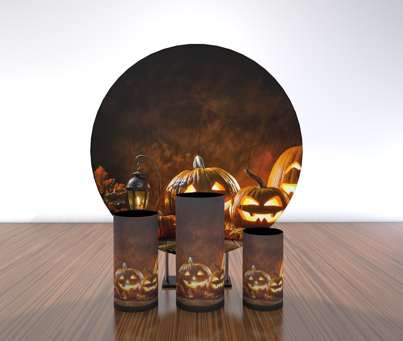 New design wedding decoration backdrop stand cake table flower pedestal round cylinders cartoon event background round wall