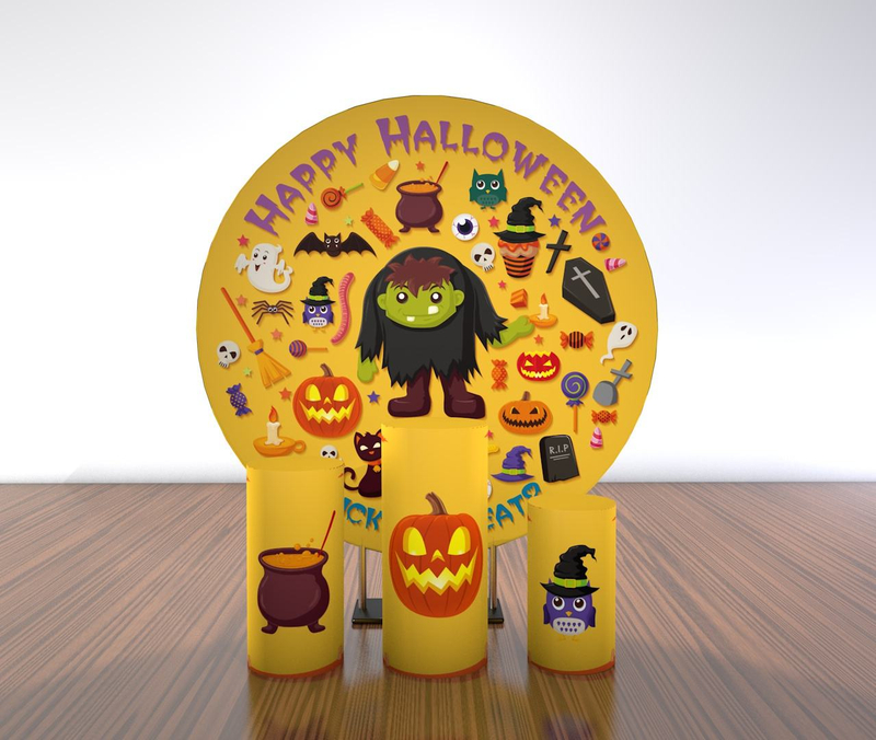 kids party round wedding supplies backdrop stands Customized Aluminum Frame Birthday Party Event Round Circle round Cover