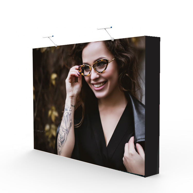 Portable table exhibition tension fabric pop up display stand banner