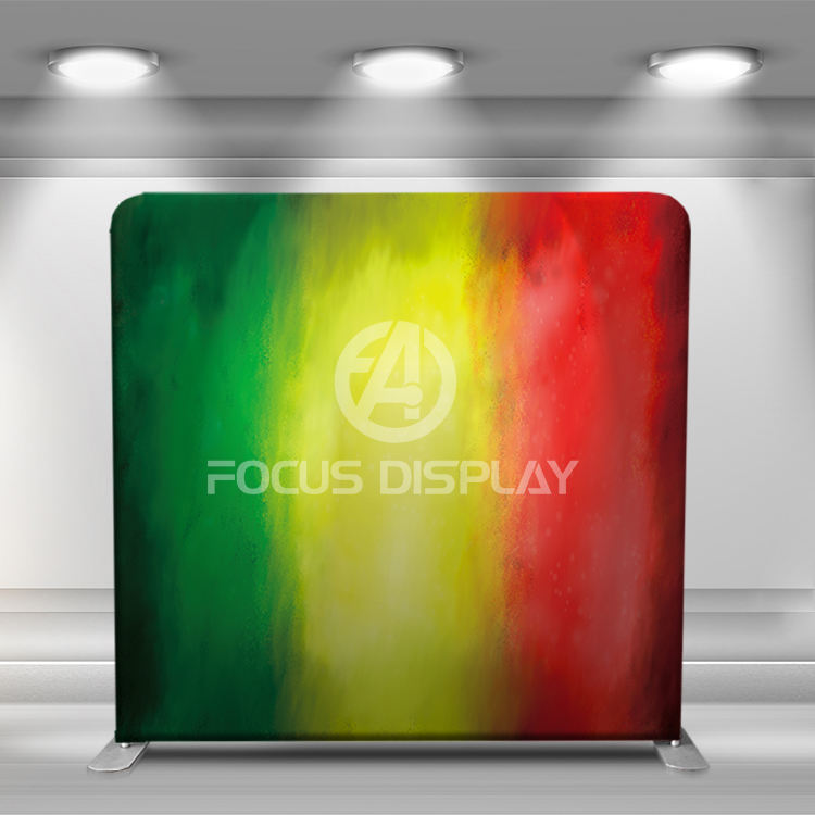 8ft durable straight aluminum stand custom full color pillow case cover tension fabric photo booth backdrop