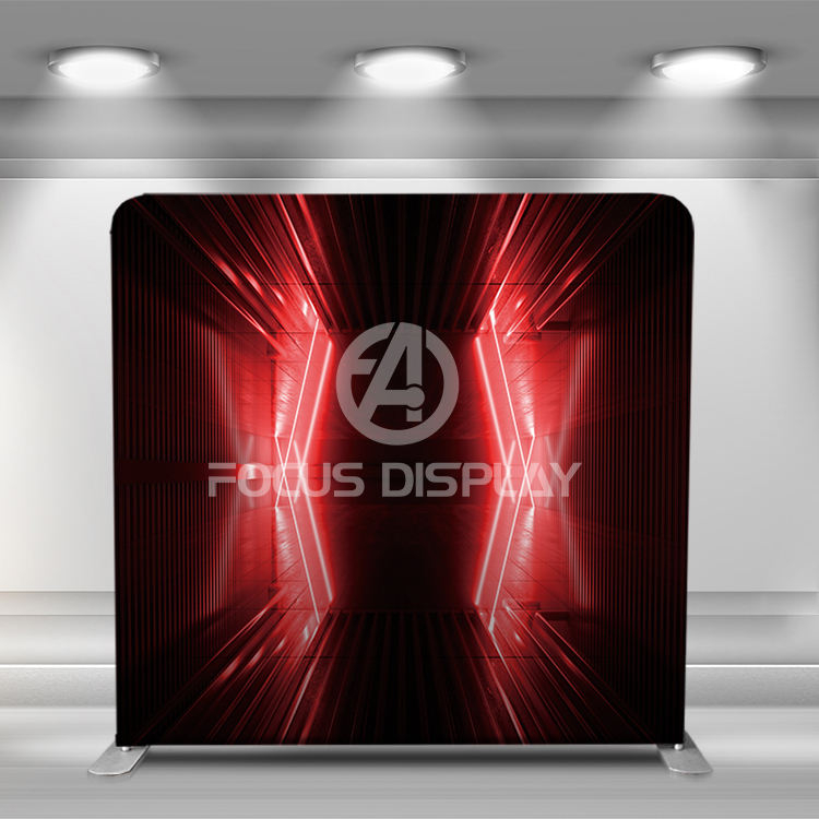 Custom full color printing rectangle shape aluminum tube tension fabric pillow case cover photo booth backdrop stand