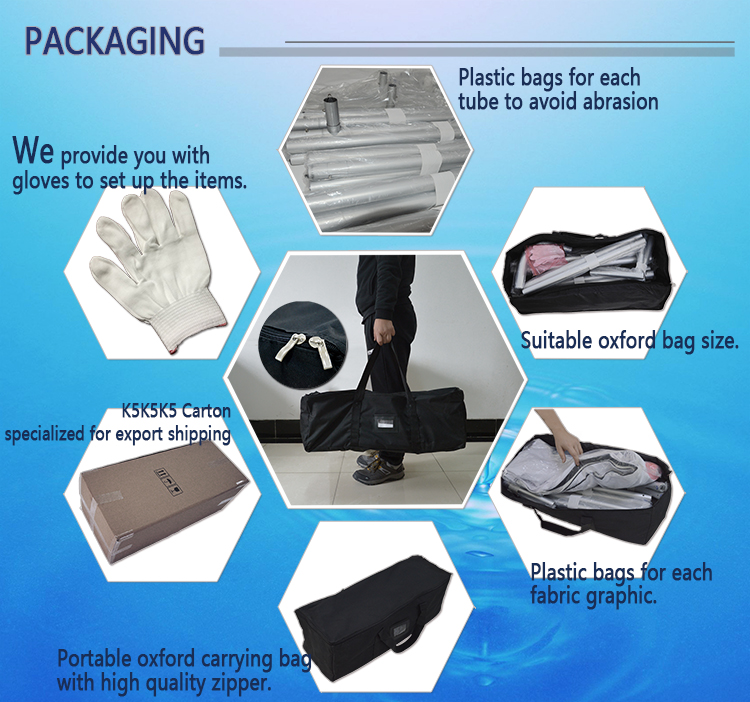 3x3 portable exhibition booth with tension fabric pillow case backdrop wall