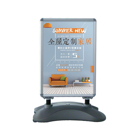 A1 hot sale strong wind resistant aluminium outdoor poster frame pavement signs with water base