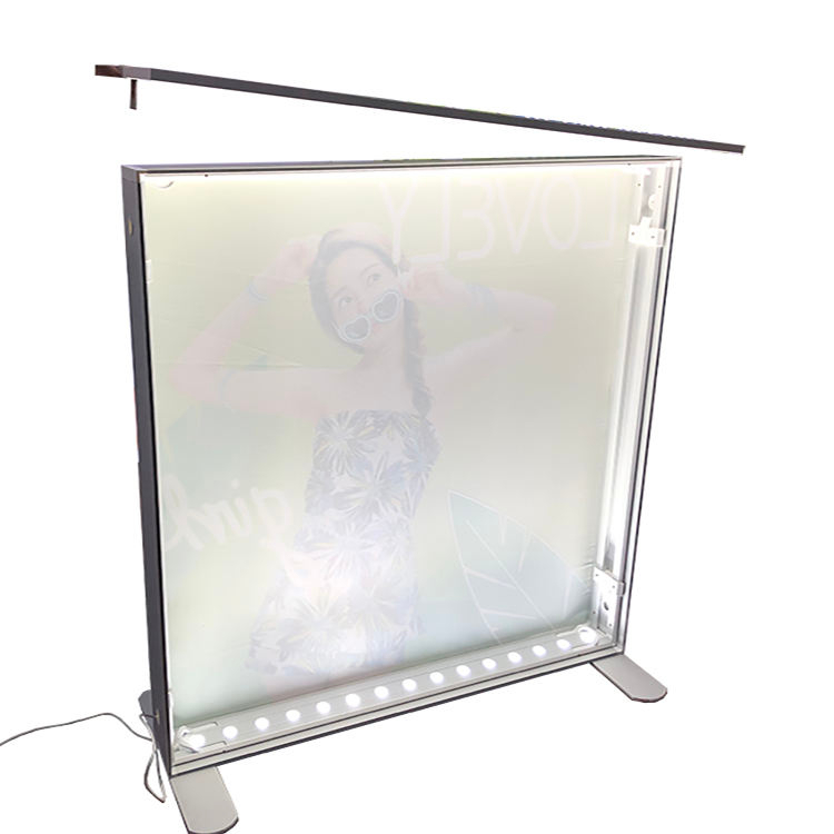 Portable foldable aluminum led light backlit promotion pop up counter display booth