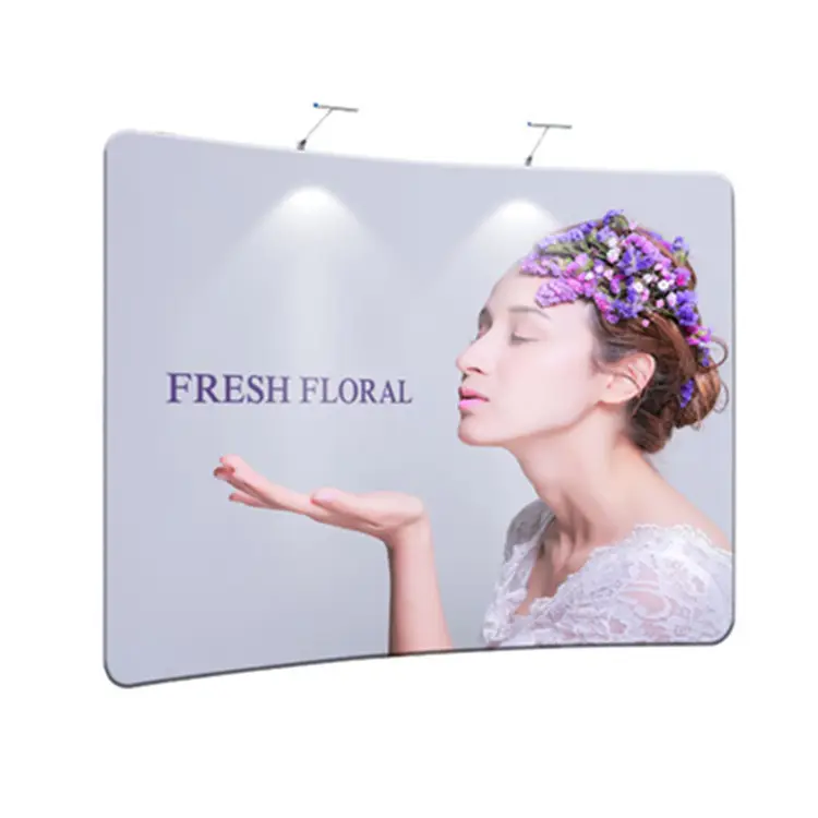 20 * 8 ft Curved screen Portable full color custom size Tension Fabric Ez Tube Display for Pillow Case Backdrop Photo Booth