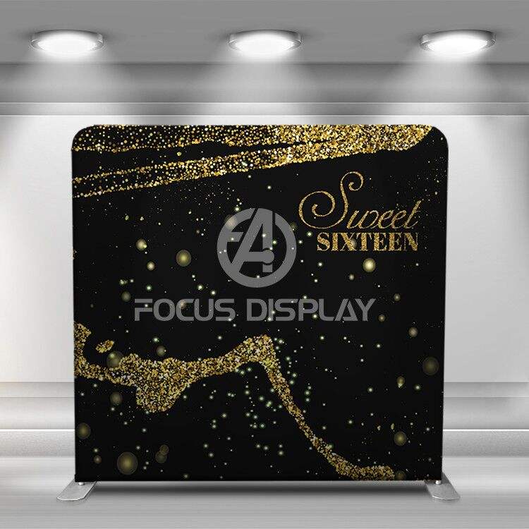 10x8 ft custom full printing tension fabric photo booth tube straight wall display event stand