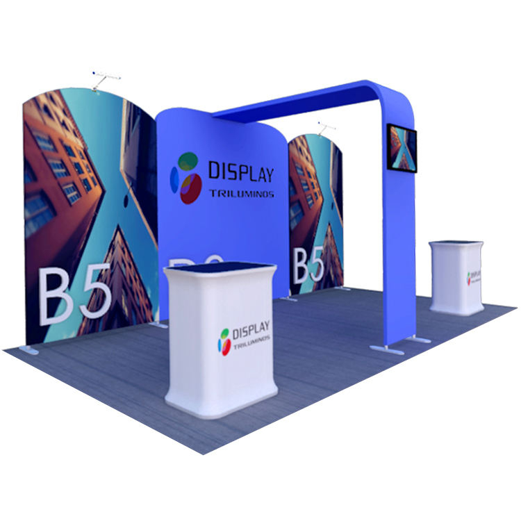 Portable tension fabric aluminum frame photography 10 x 20 exhibition trade show backdrop booth