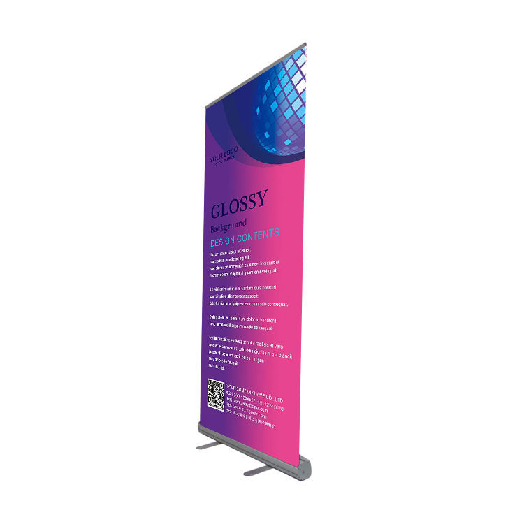 Aluminium silver roll up stand banner, high quality roll banner, portable display frame