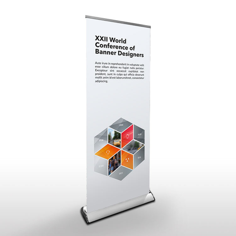 Aluminium silver teardrop roll up stand banner trade show backwall display exhibition frame display