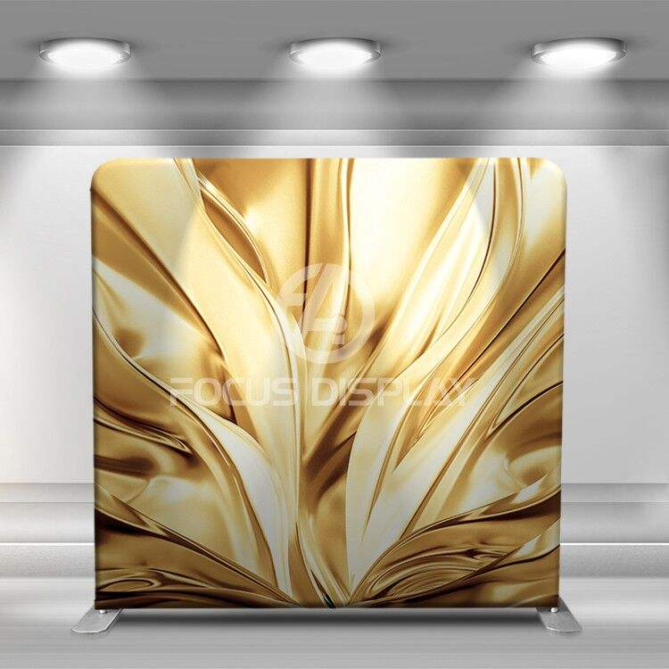 7.6 ft Luxury gold curtain fabric display stand photography background portable photo booth backdrop