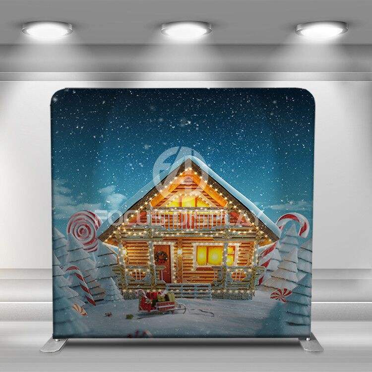 Aluminum Tension Fabric Pop up Exhibition Counter Exhibition Tension Photography Backdrop Stand