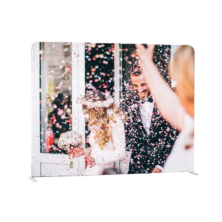 High Quality Aluminum Frame Portable Wedding Tension Fabric Custom Photo Booth Backdrop Display