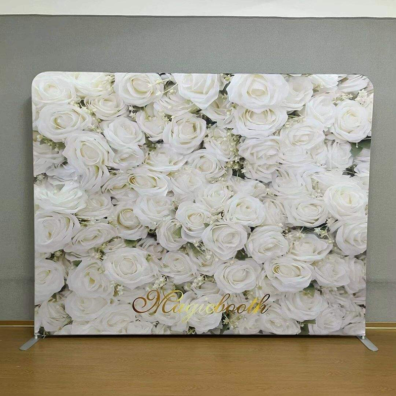 Portable Backdrop Straight Tension Fabric Stand Exhibition Banner Full Color Printing Stand For Wedding backdrops
