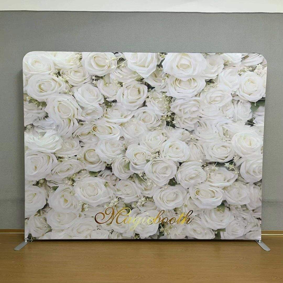 Portable Backdrop Straight Tension Fabric Stand Exhibition Banner Full Color Printing Stand For Wedding backdrops
