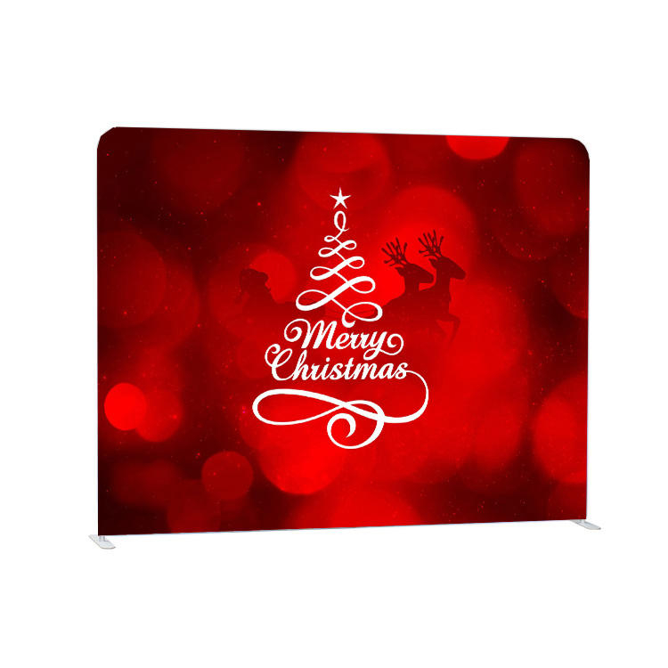 8ft or 10ft customized portable straight tension fabric pillow case christmas photo backdrop