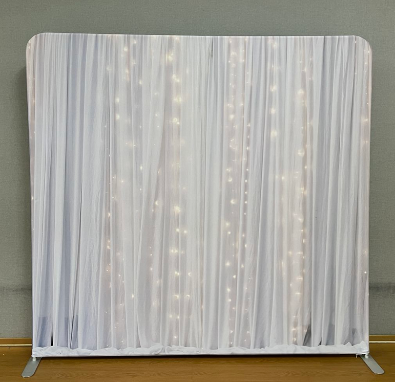Custom Stand Backdrop Event Background Portable Green Tension Fabric Photo Booth Back Drops Photo Wall