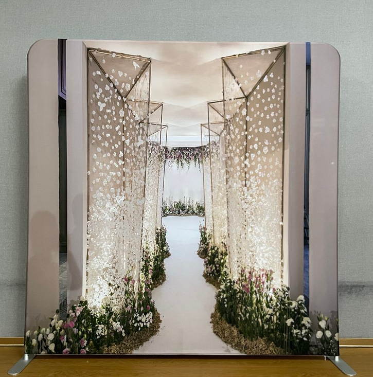 8x8 Double Sided Custom Printed Tension Fabric Photo Booth Backdrop Background for Photography