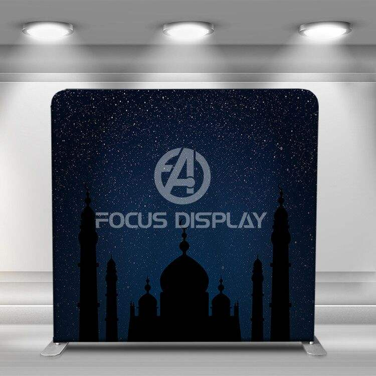 8x8ft Aluminum Tension Fabric Frame Pillowcase Tension Backdrop Suppliers Decorative Tension Advertise Stand