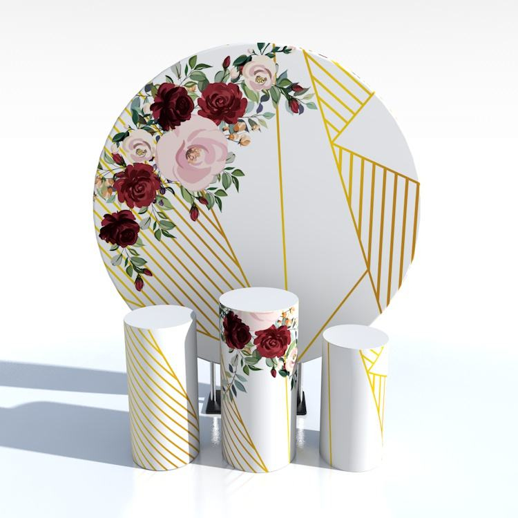 Wedding round party backdrop dessert table columns stand cylinder pedestal for decoration