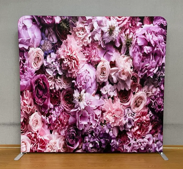 8ft portable fabric backdrops tube stands custom-made stretch pillow case tension display backdrop for event