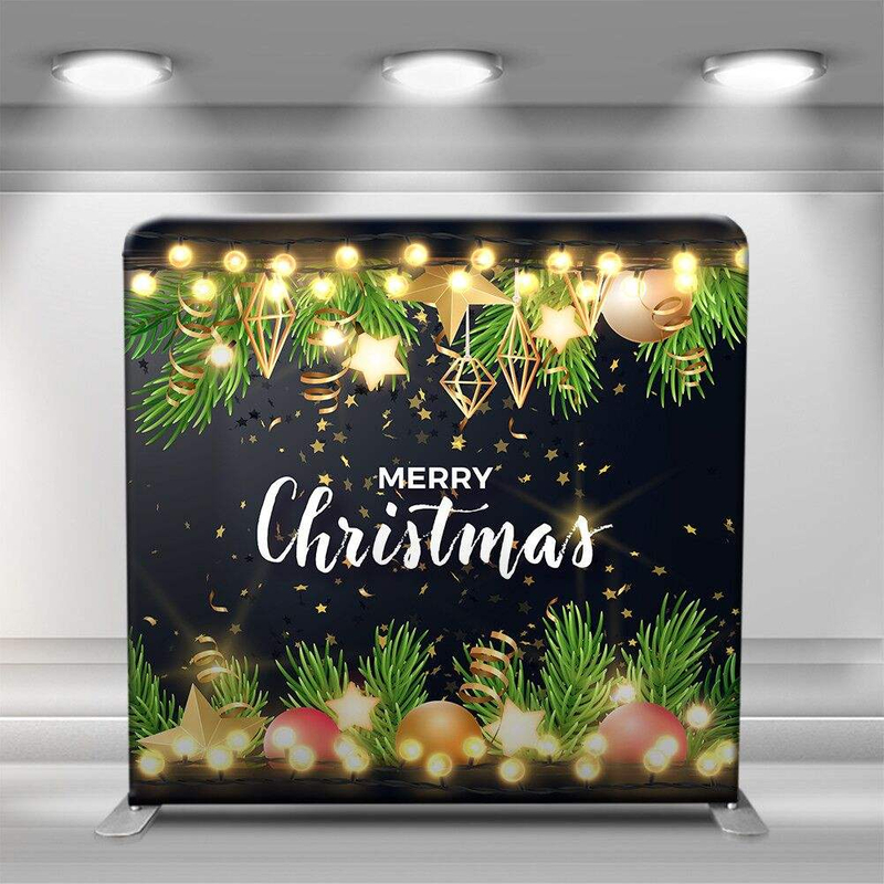 7.6*7.6ft Collapsible frame celebrate Christmas decoration background double sided pillowcase for photography backdrop stand