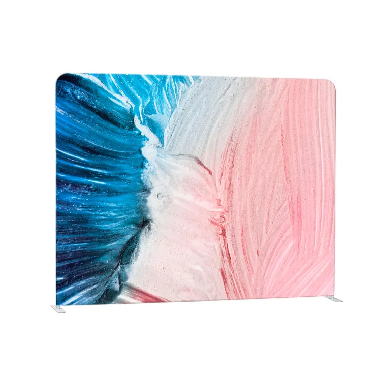 Design straight exhibition solid color photo background for wedding or birthday curved tension fabric advertising backdrops
