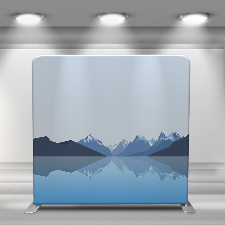Customized straight aluminum frame collapsible small media backdrop stand