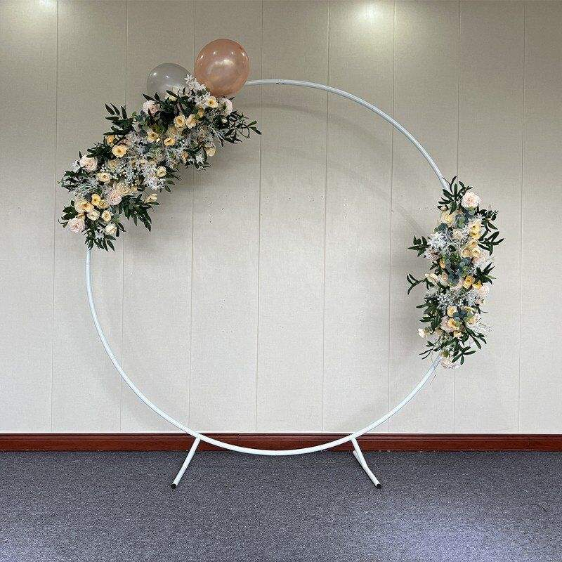 Flower Decoration Covered In Round Aluminum Shelves Floral Backdrop Party Frame For Wedding
