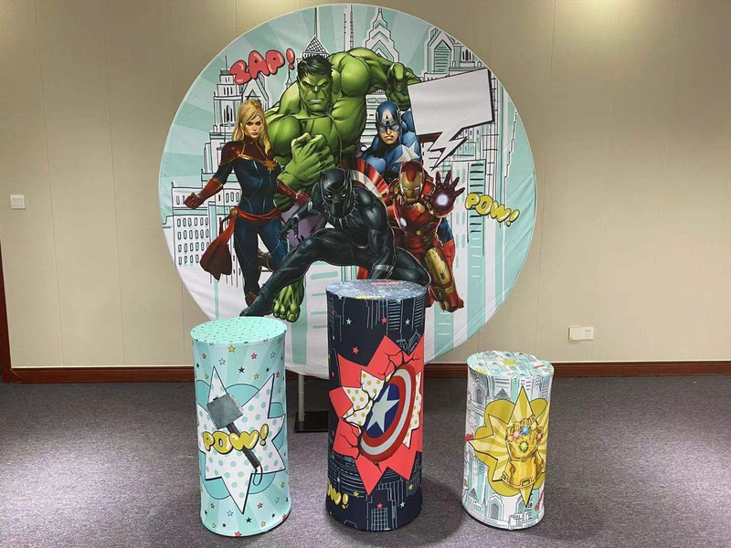 kids party round wedding backdrop decoration stands Customized Aluminum Frame Birthday Party Event Round Circle round Cover