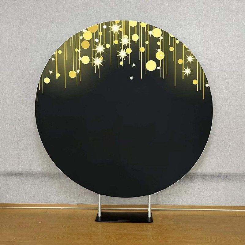 Round Wedding Photo Birthday Party Background Frame With Replaceable Lightweight Stylish Calico Backdrop Stand