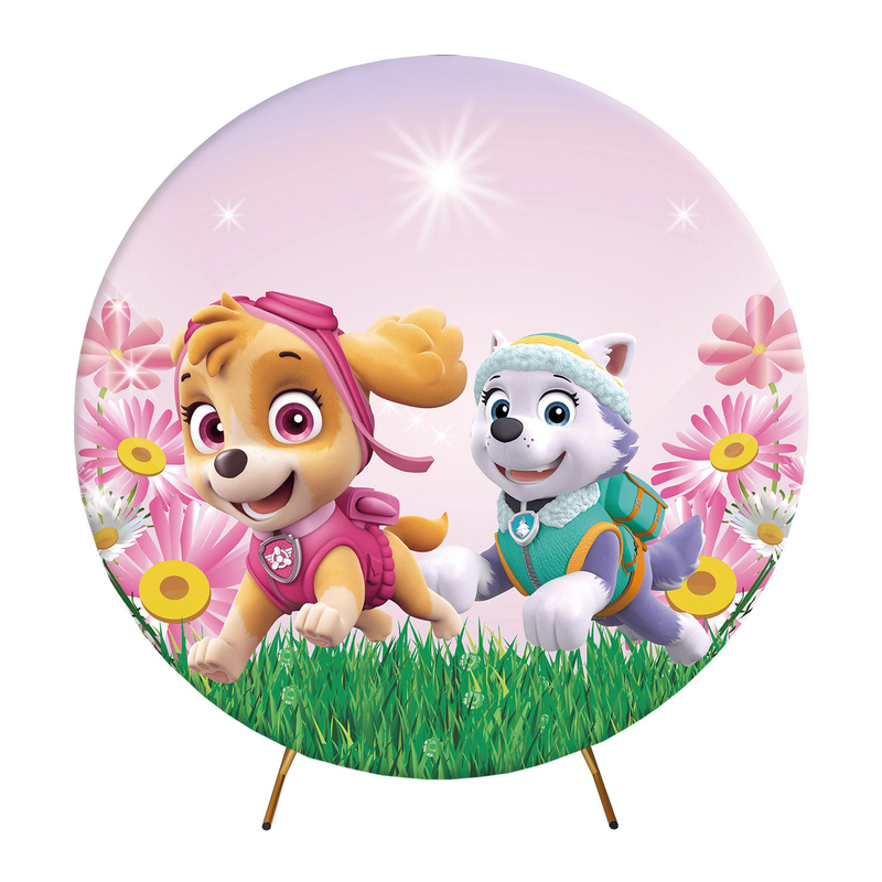 New design circle fabric cover birthday new born parties custom printing round party backdrop stand