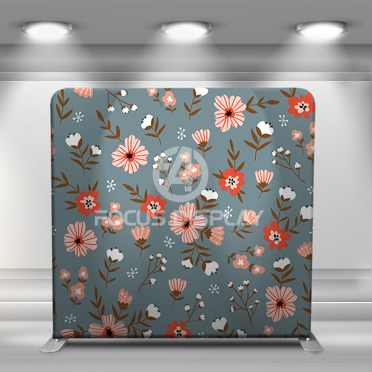 Factory price aluminum frame custom printed graphic package 8ft photo booth tension fabric backdrop for party