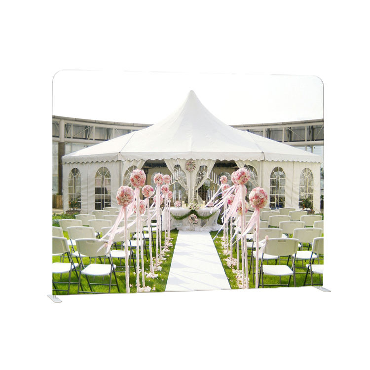 Customized photoshoot background backdrop with pillow case tension fabric display stand