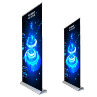 High quality moving luxurious retractable aluminum trade show portable roll up pull up banner stand display