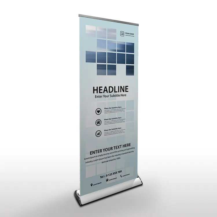 Hot Selling High Quality Foldable Deluxe Retractable Aluminum Roll Banner Stand